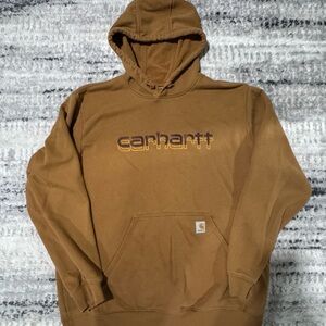 Carhartt Men's Tan Rain Defender Hoodie Sweater
